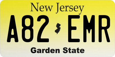 NJ license plate A82EMR