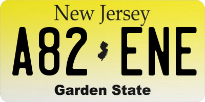 NJ license plate A82ENE