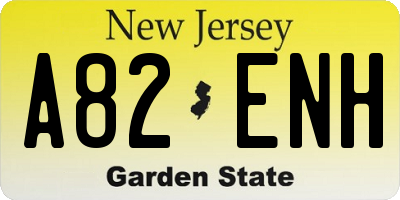 NJ license plate A82ENH