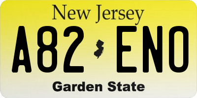 NJ license plate A82ENO