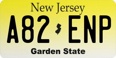 NJ license plate A82ENP