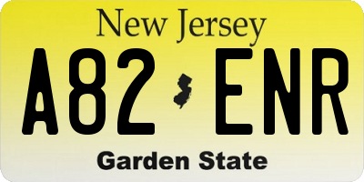 NJ license plate A82ENR