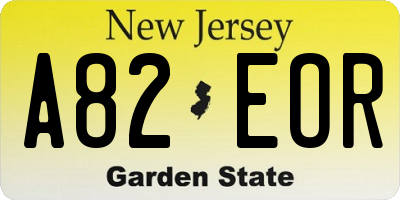 NJ license plate A82EOR