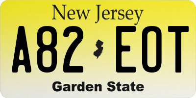 NJ license plate A82EOT