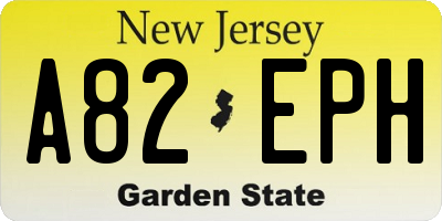 NJ license plate A82EPH
