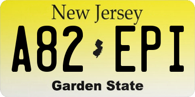 NJ license plate A82EPI