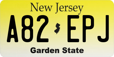 NJ license plate A82EPJ