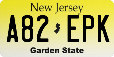 NJ license plate A82EPK