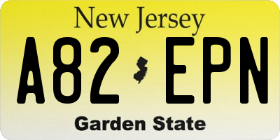 NJ license plate A82EPN