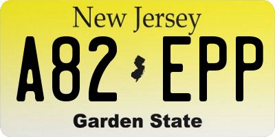 NJ license plate A82EPP