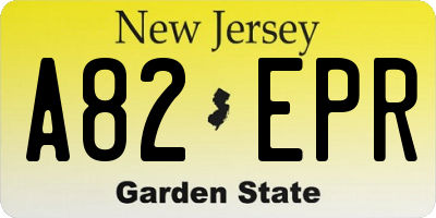 NJ license plate A82EPR