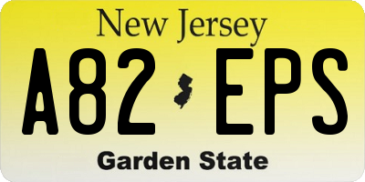 NJ license plate A82EPS
