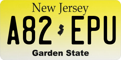 NJ license plate A82EPU