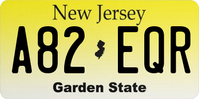 NJ license plate A82EQR