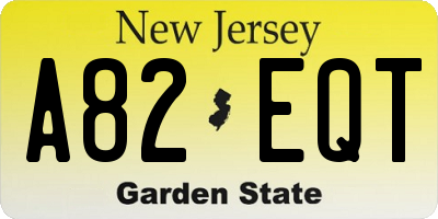 NJ license plate A82EQT