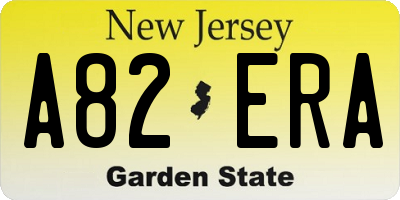 NJ license plate A82ERA