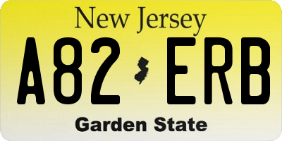 NJ license plate A82ERB