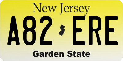 NJ license plate A82ERE