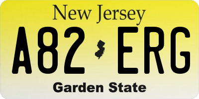 NJ license plate A82ERG