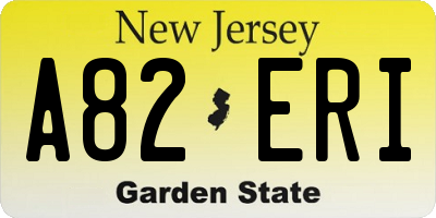 NJ license plate A82ERI