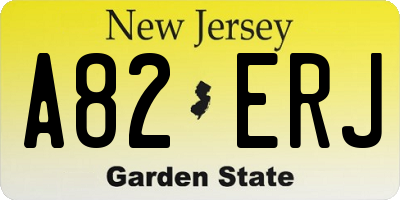 NJ license plate A82ERJ