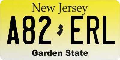 NJ license plate A82ERL