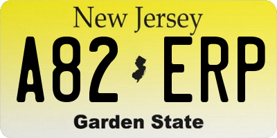 NJ license plate A82ERP