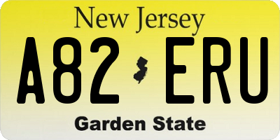 NJ license plate A82ERU