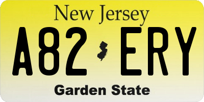 NJ license plate A82ERY
