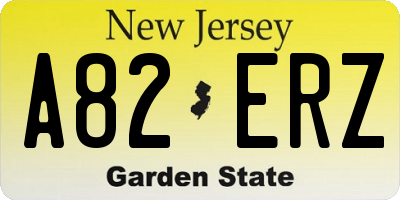 NJ license plate A82ERZ
