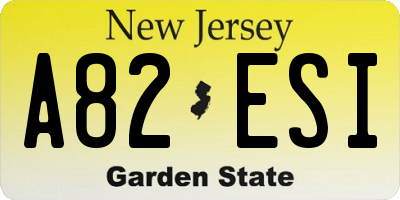 NJ license plate A82ESI