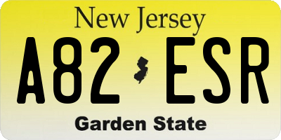 NJ license plate A82ESR