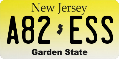 NJ license plate A82ESS