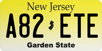 NJ license plate A82ETE