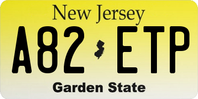 NJ license plate A82ETP