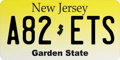 NJ license plate A82ETS