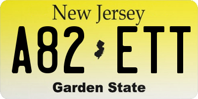 NJ license plate A82ETT