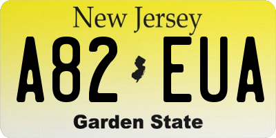 NJ license plate A82EUA