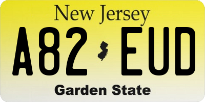 NJ license plate A82EUD