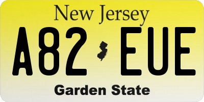 NJ license plate A82EUE