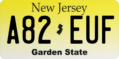 NJ license plate A82EUF