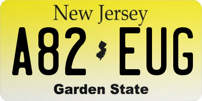 NJ license plate A82EUG