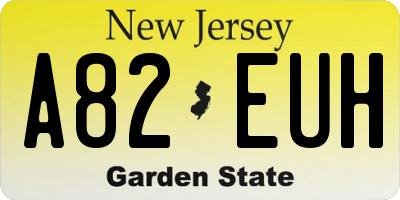 NJ license plate A82EUH