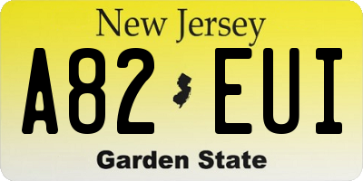 NJ license plate A82EUI