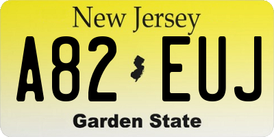 NJ license plate A82EUJ