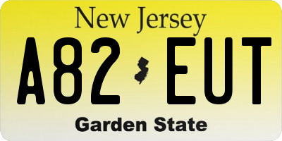 NJ license plate A82EUT