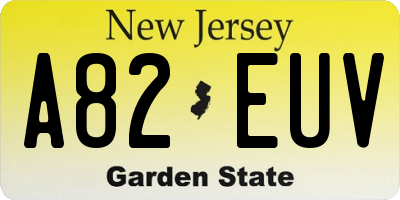 NJ license plate A82EUV
