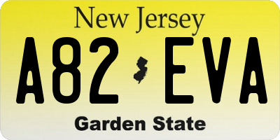 NJ license plate A82EVA