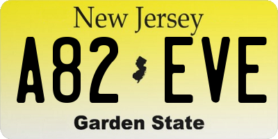 NJ license plate A82EVE