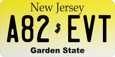 NJ license plate A82EVT